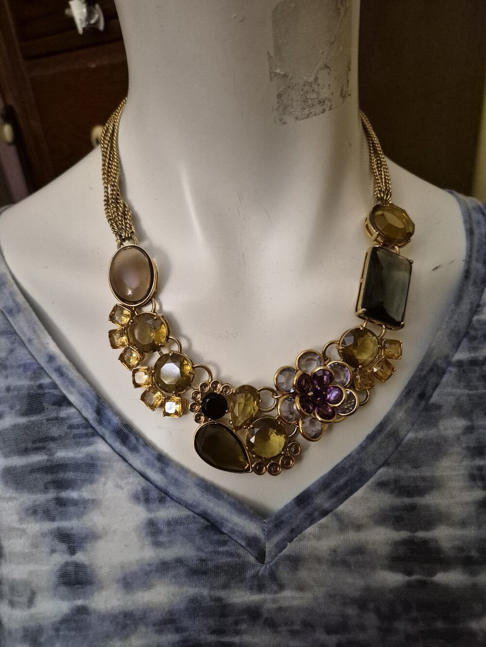 Banana Republic Garden Flowers Bloom Statement Necklace